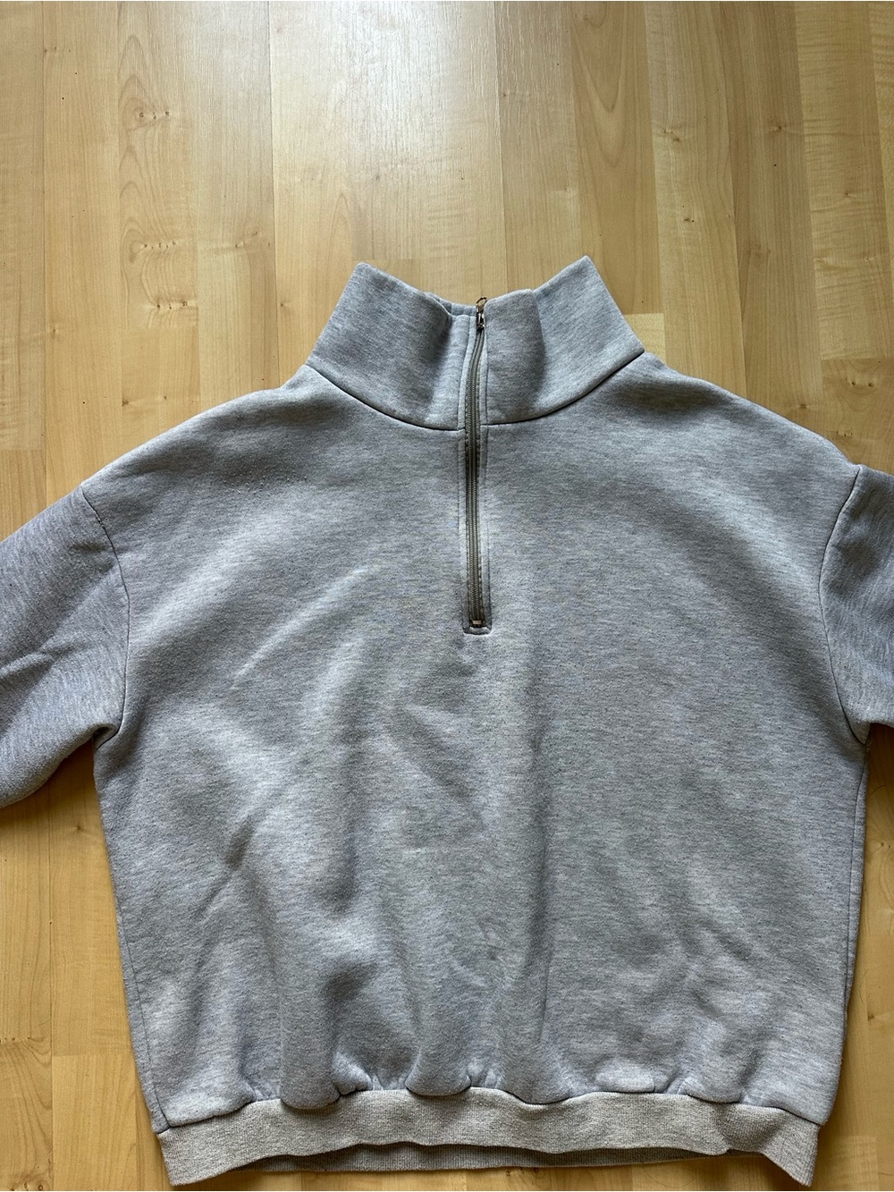 Target Light Gray Women's Cowl Half-Zip Sweater